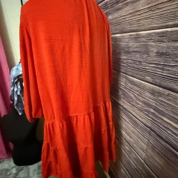 Max Studio Vibrant Red Long Sleeve Dress - Picture 5 of 5